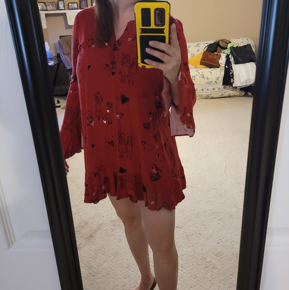 Gorgeous 😍 Red Sweet Patterned Dress - Picture 4 of 15